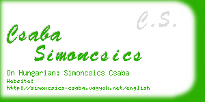 csaba simoncsics business card